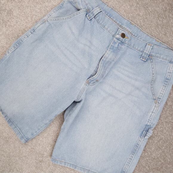 Mens Wrangler 34x9 Light Wash Denim Jean Shorts - Picture 4 of 9